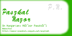 paszkal mazor business card